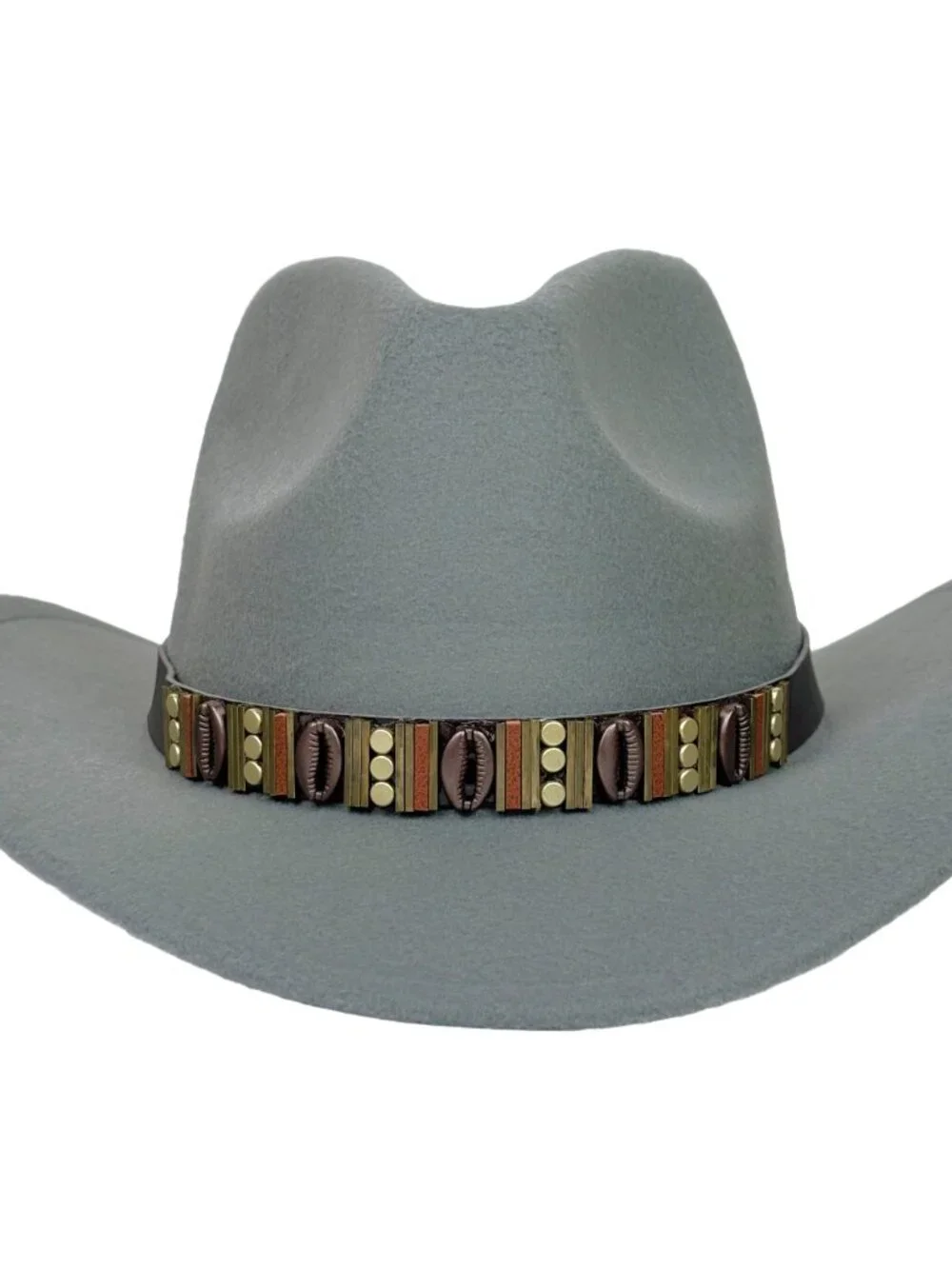 Gray Western Cowboy Hat Wide Brim Ranch Rodeo Cowgirl Festival Boho Costume Hat